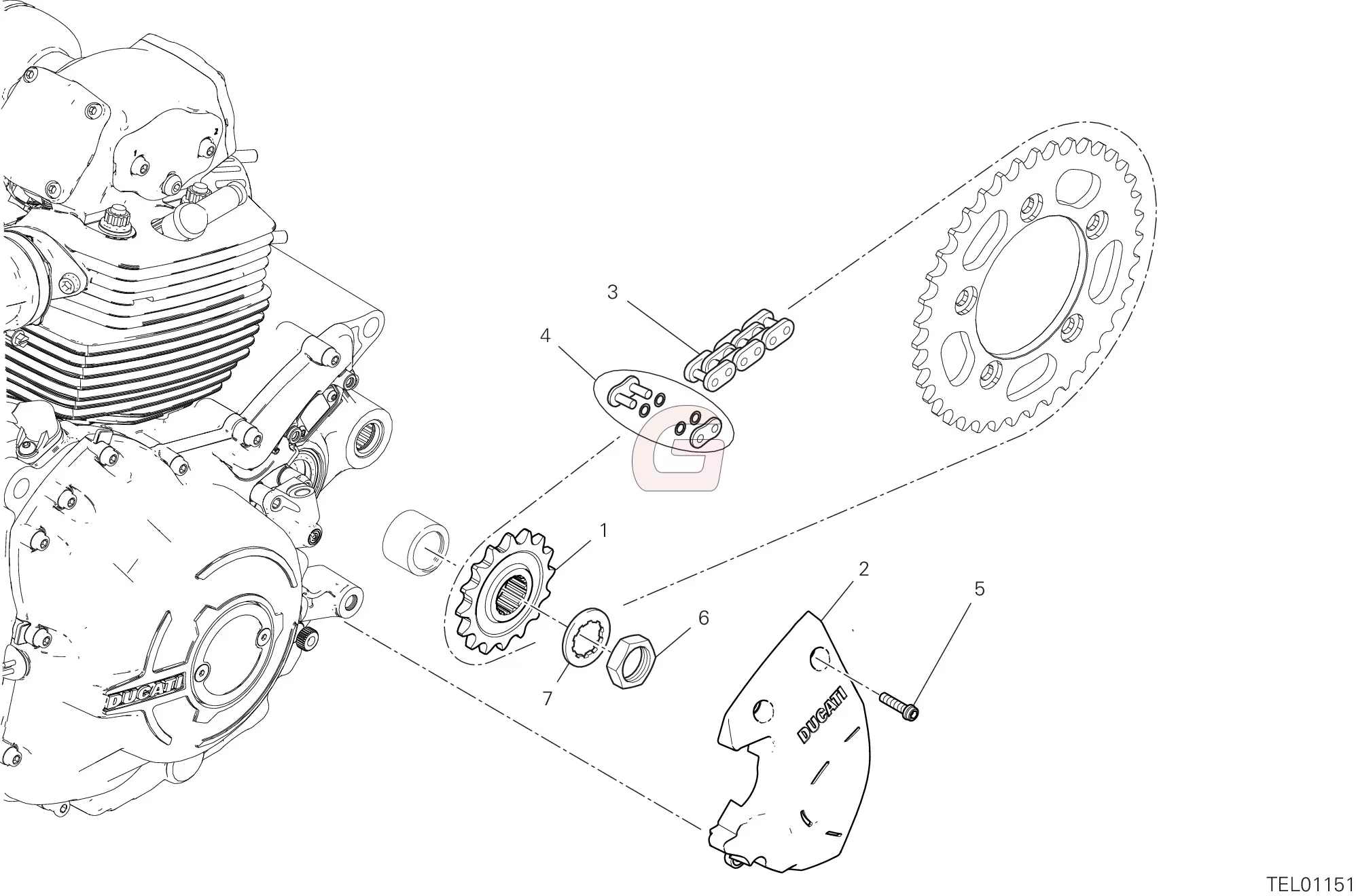 Voortandwiel Ketting