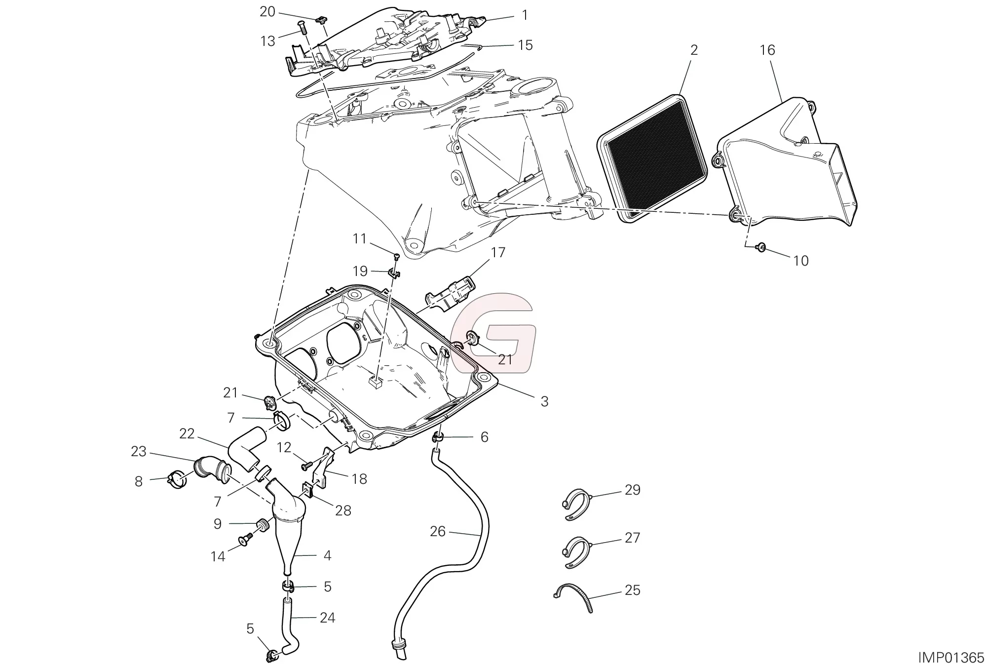 Luchtfilterkast Carter Ontluchting