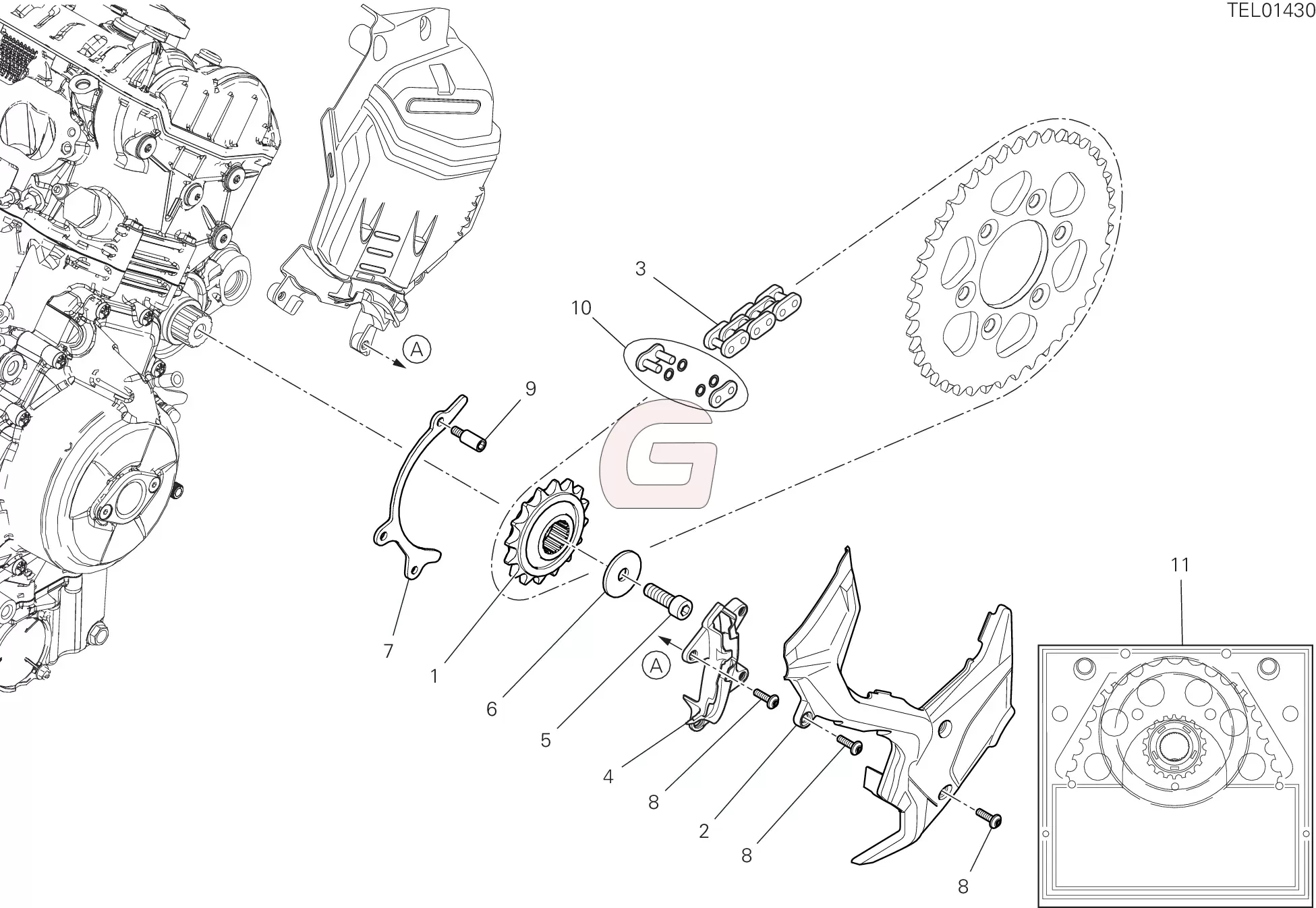 Voortandwiel Ketting