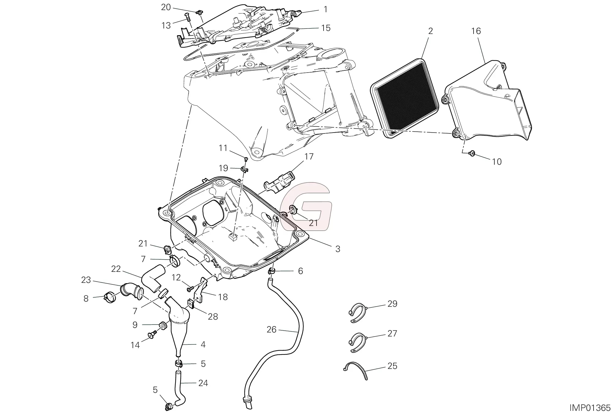 Luchtfilterkast Carter Ontluchting