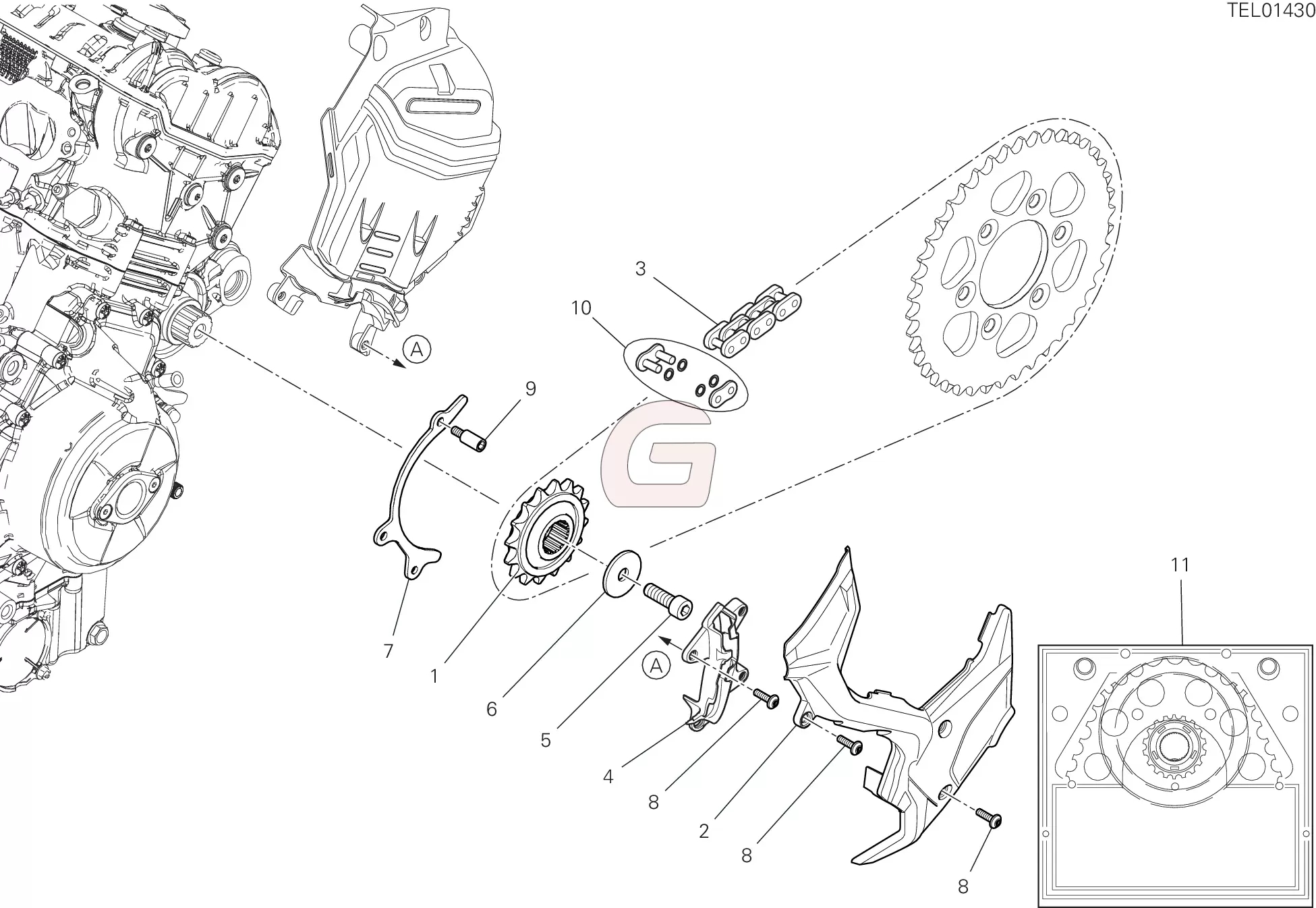 Voortandwiel Ketting