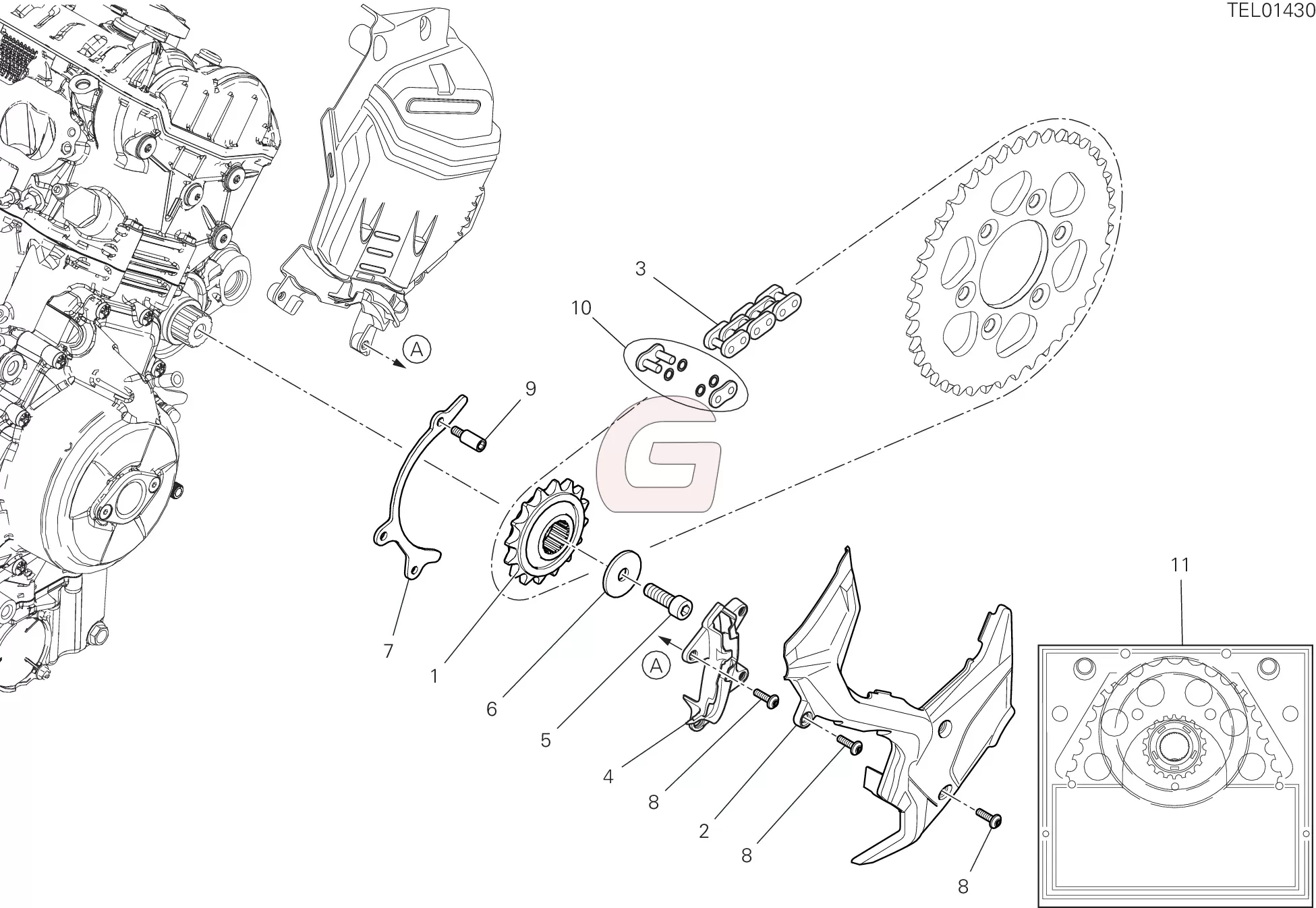 Voortandwiel Ketting