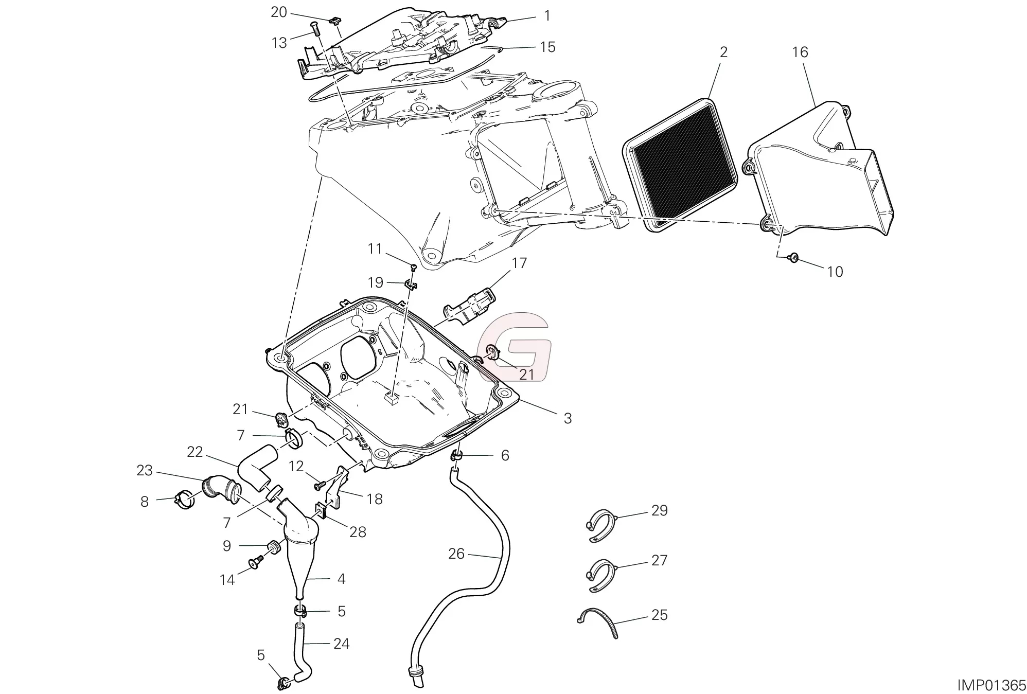 Luchtfilterkast Carter Ontluchting