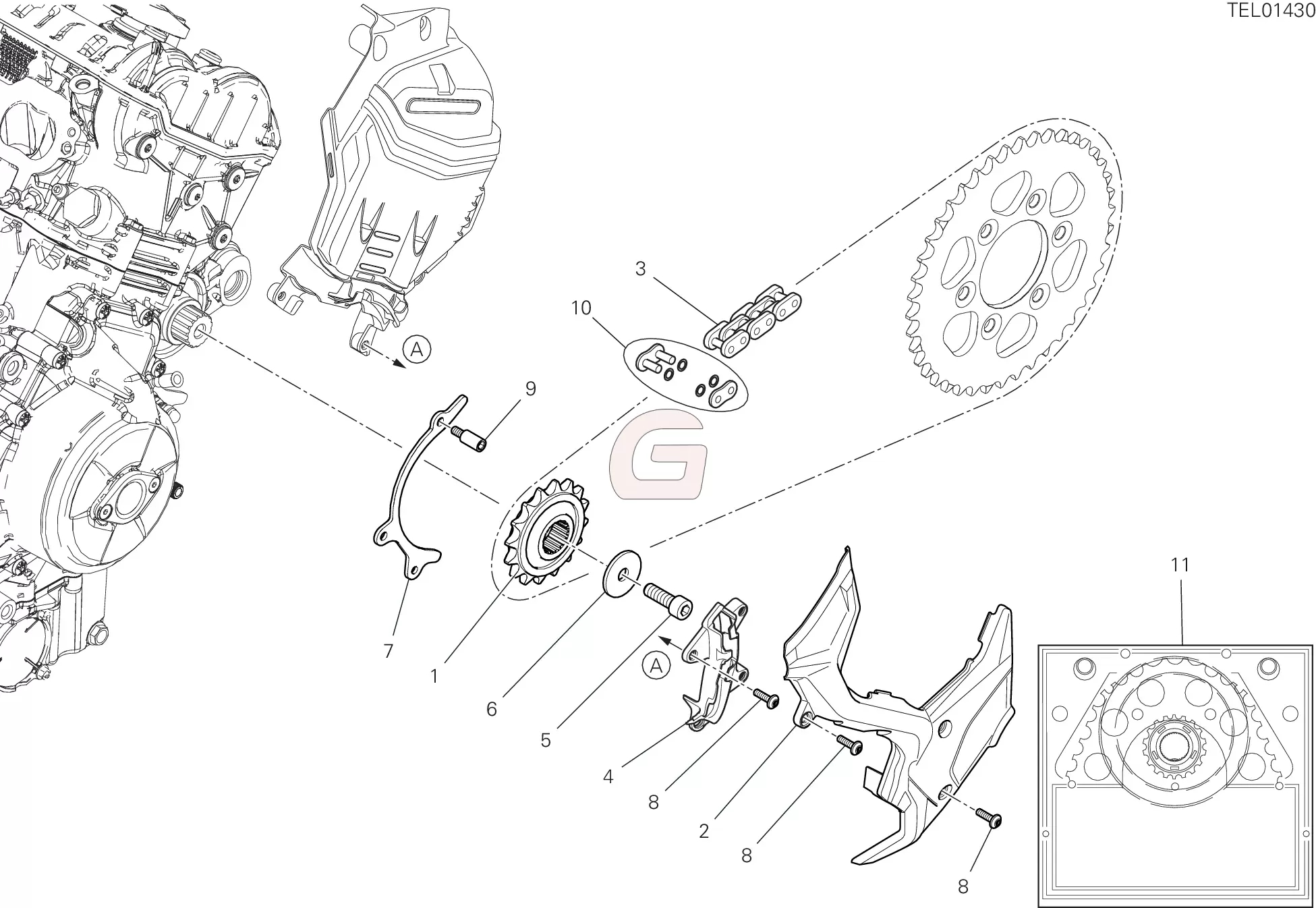 Voortandwiel Ketting